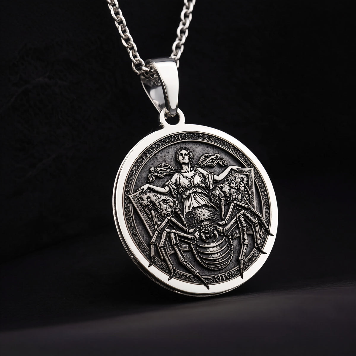 Arachne Spider Necklace: Sterling Silver with arachne necklace silver arachne talisman amulet - View 12