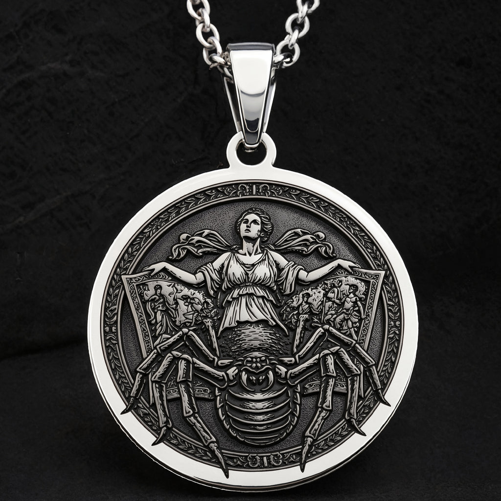 Arachne Spider Necklace: Sterling Silver with arachne necklace silver arachne talisman amulet - View 13
