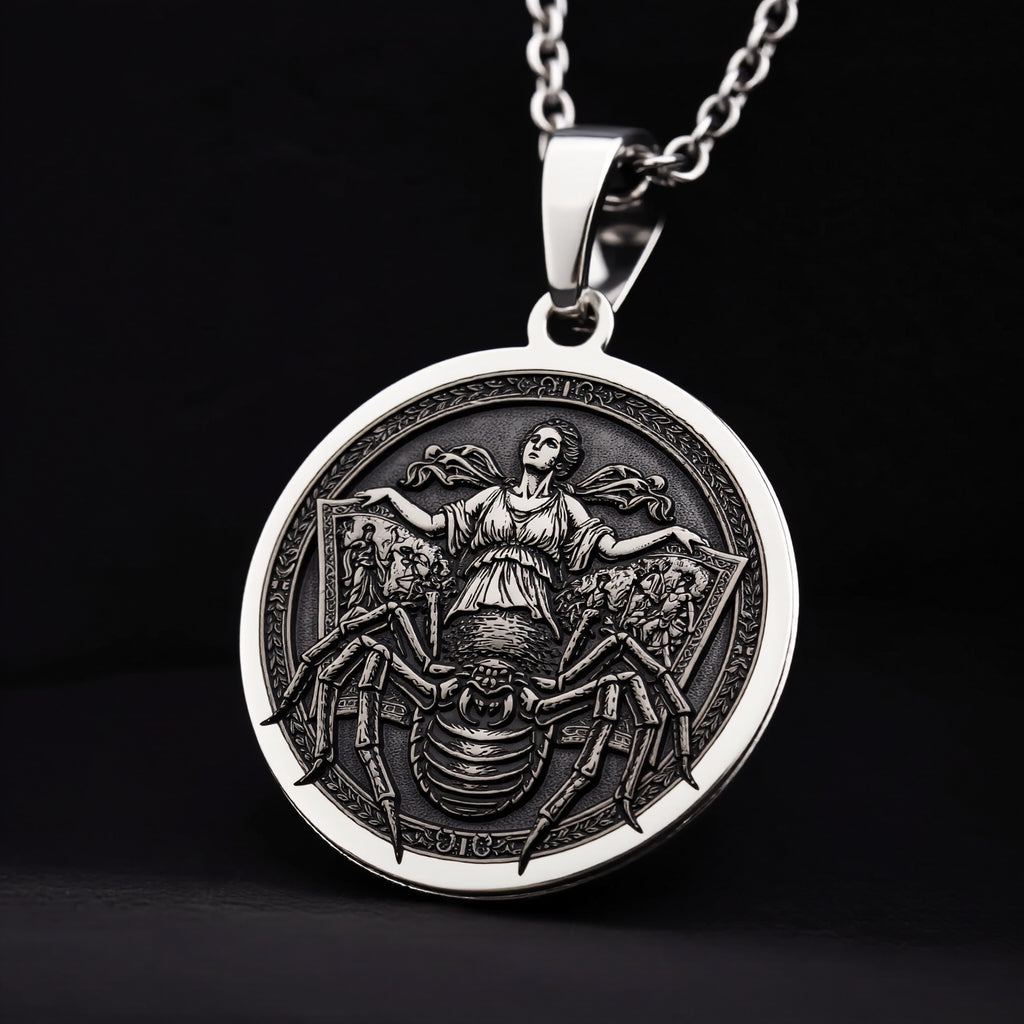 Arachne Spider Necklace: Sterling Silver with arachne necklace silver arachne talisman amulet - View 2
