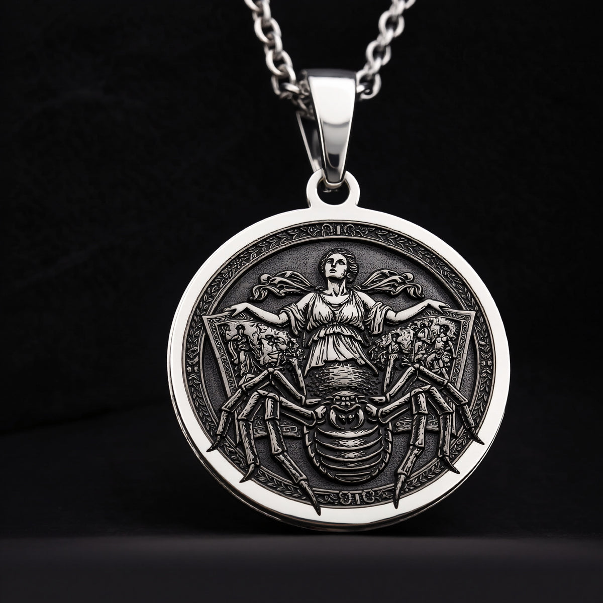 Arachne Spider Necklace: Sterling Silver with arachne necklace silver arachne talisman amulet - View 3