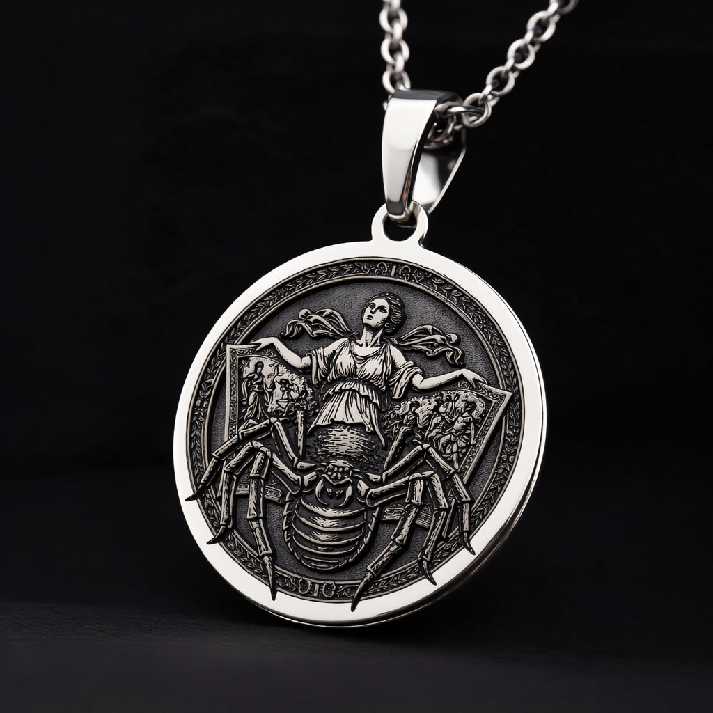 Arachne Spider Necklace: Sterling Silver with arachne necklace silver arachne talisman amulet - View 3