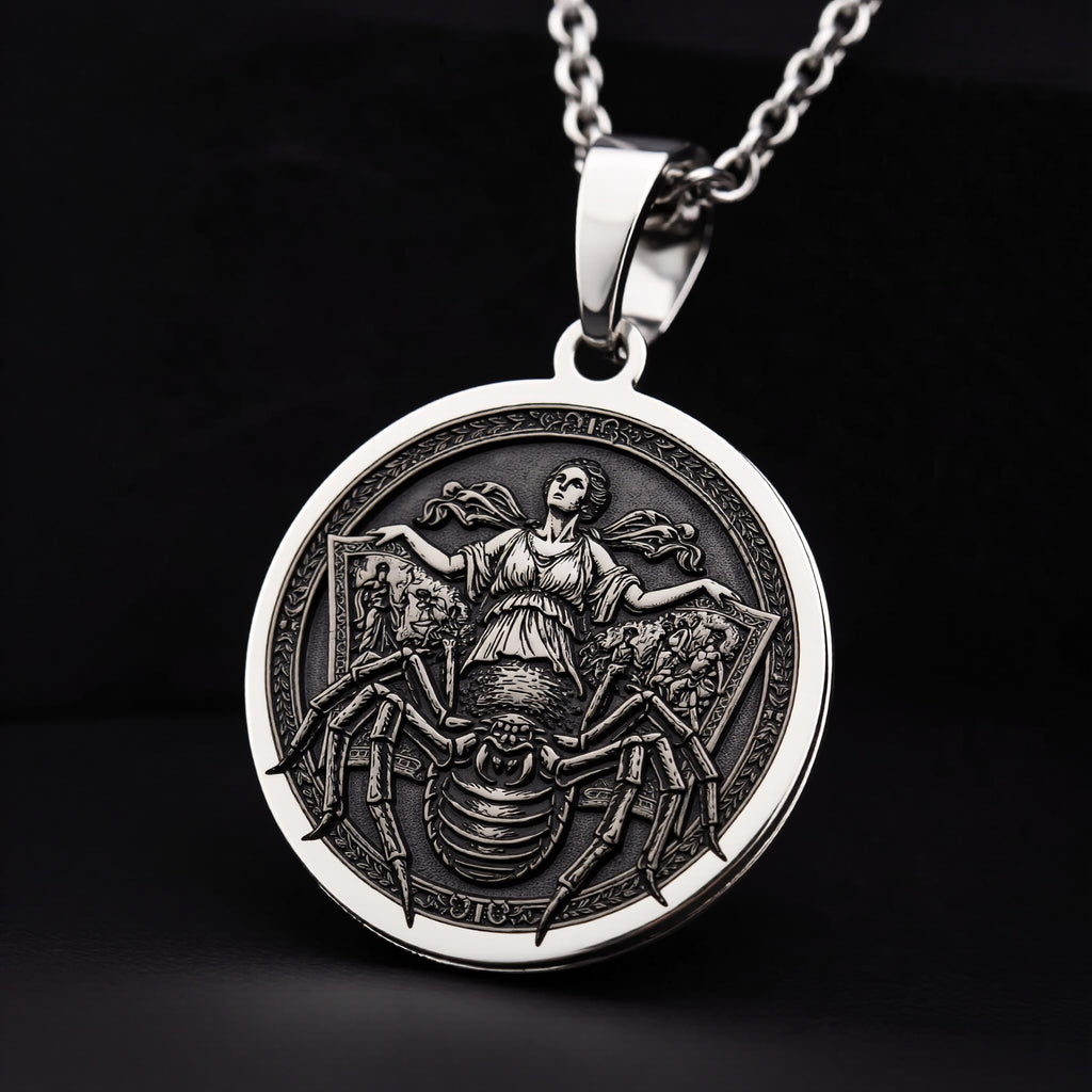 Arachne Spider Necklace: Sterling Silver with arachne necklace silver arachne talisman amulet - View 4