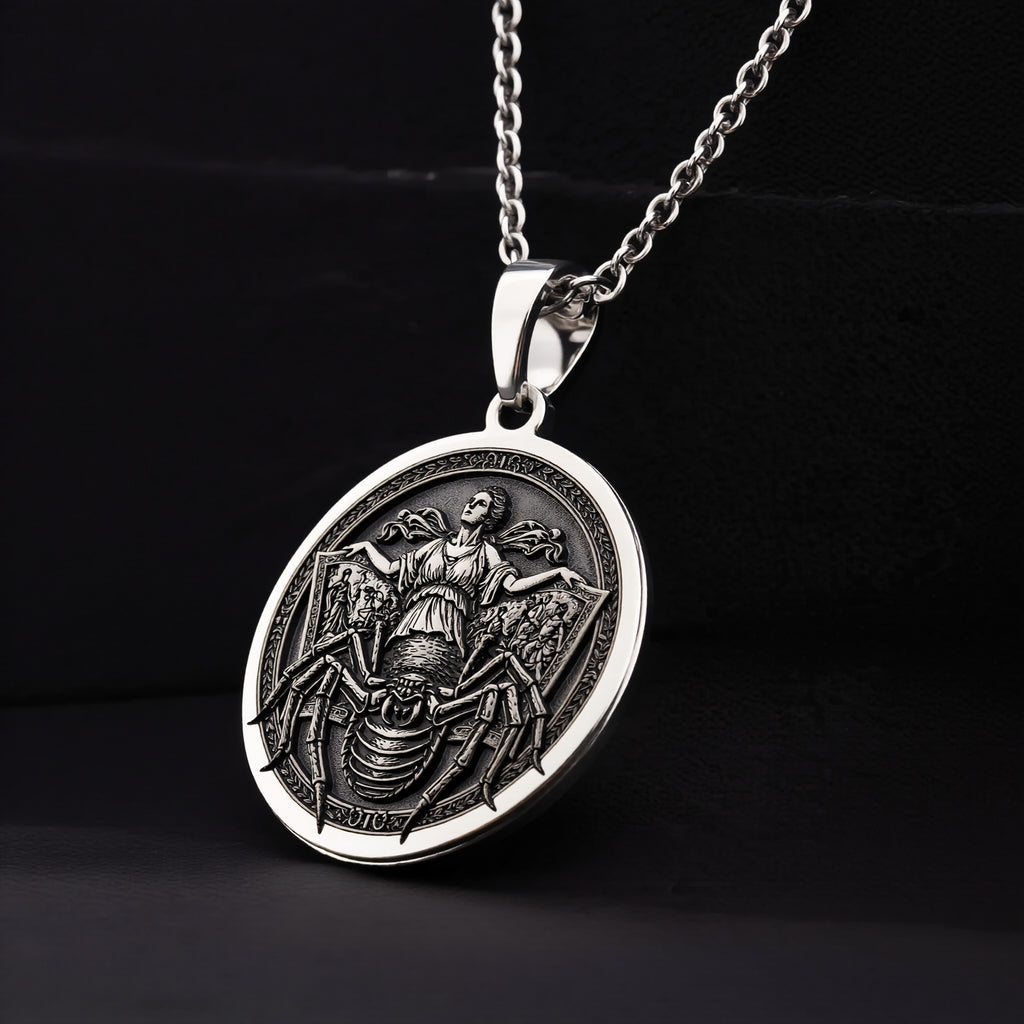 Arachne Spider Necklace: Sterling Silver with arachne necklace silver arachne talisman amulet - View 5