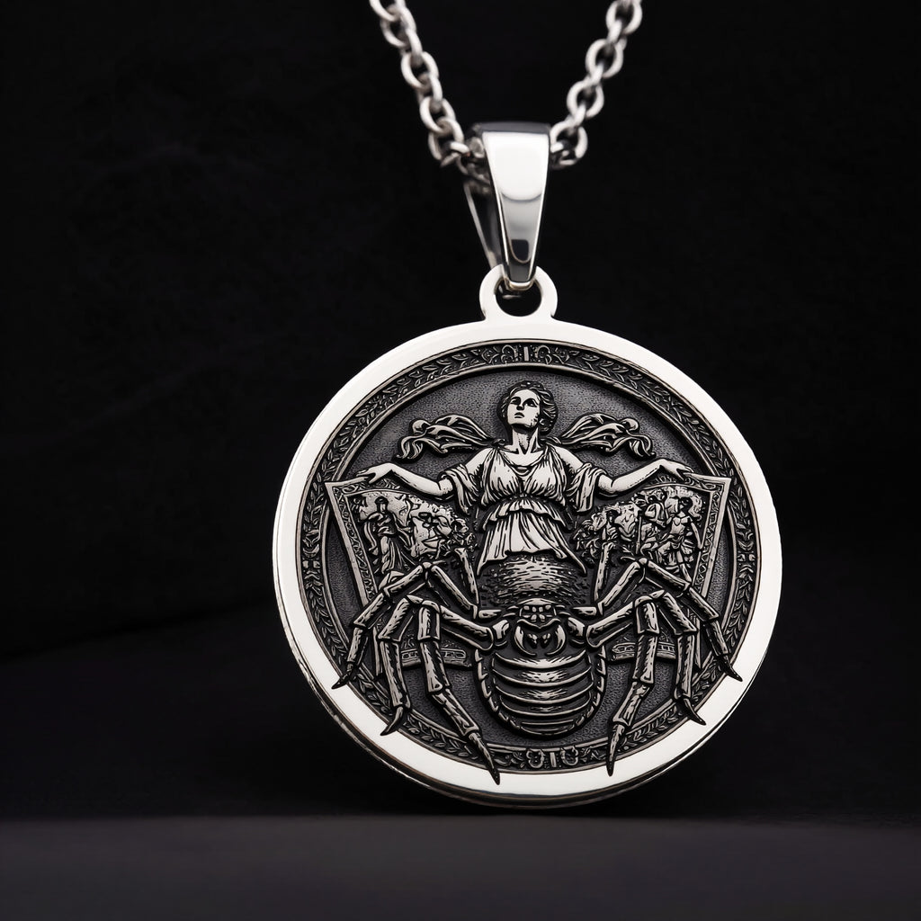 Arachne Spider Necklace: Sterling Silver with arachne necklace silver arachne talisman amulet - View 5