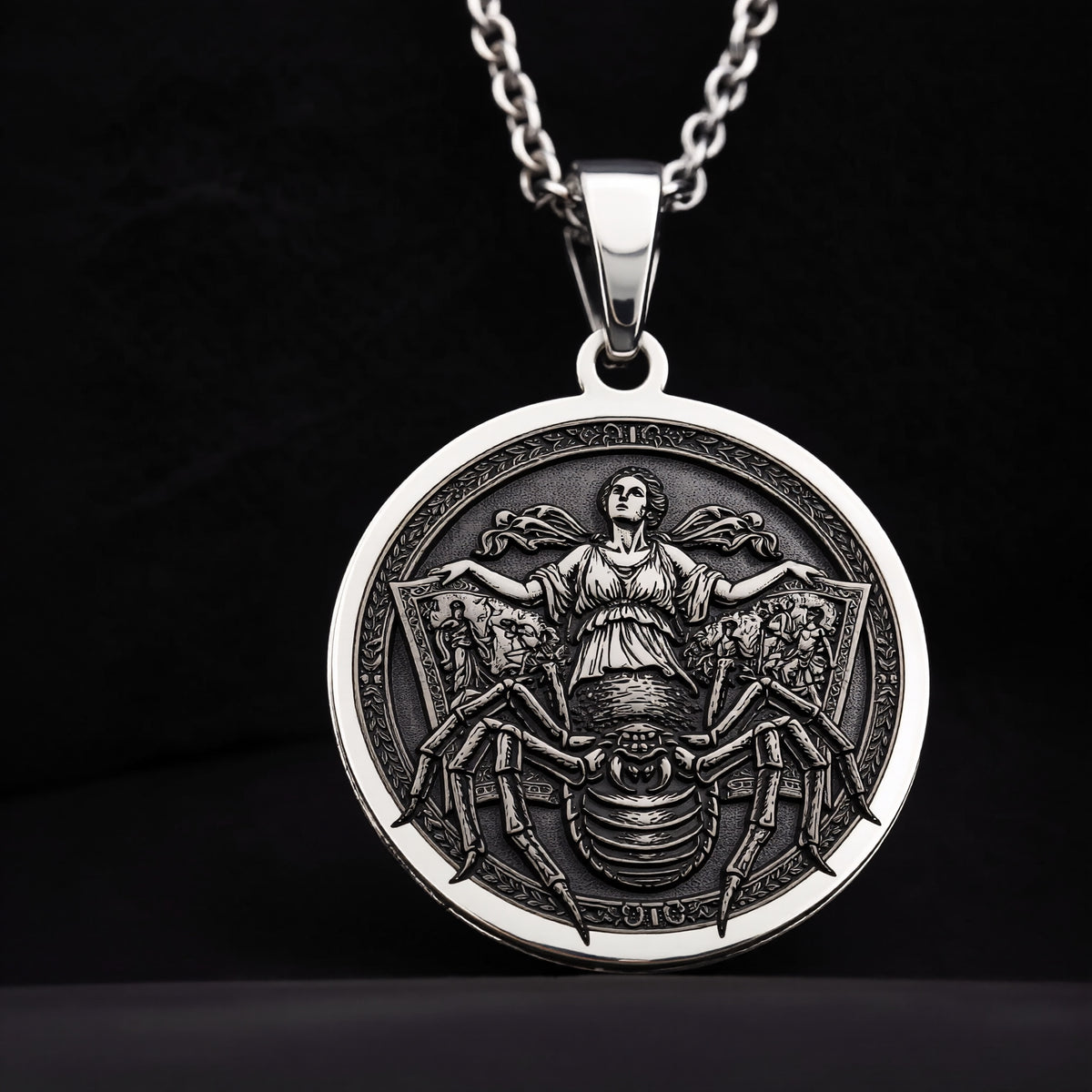 Arachne Spider Necklace: Sterling Silver with arachne necklace silver arachne talisman amulet - View 6