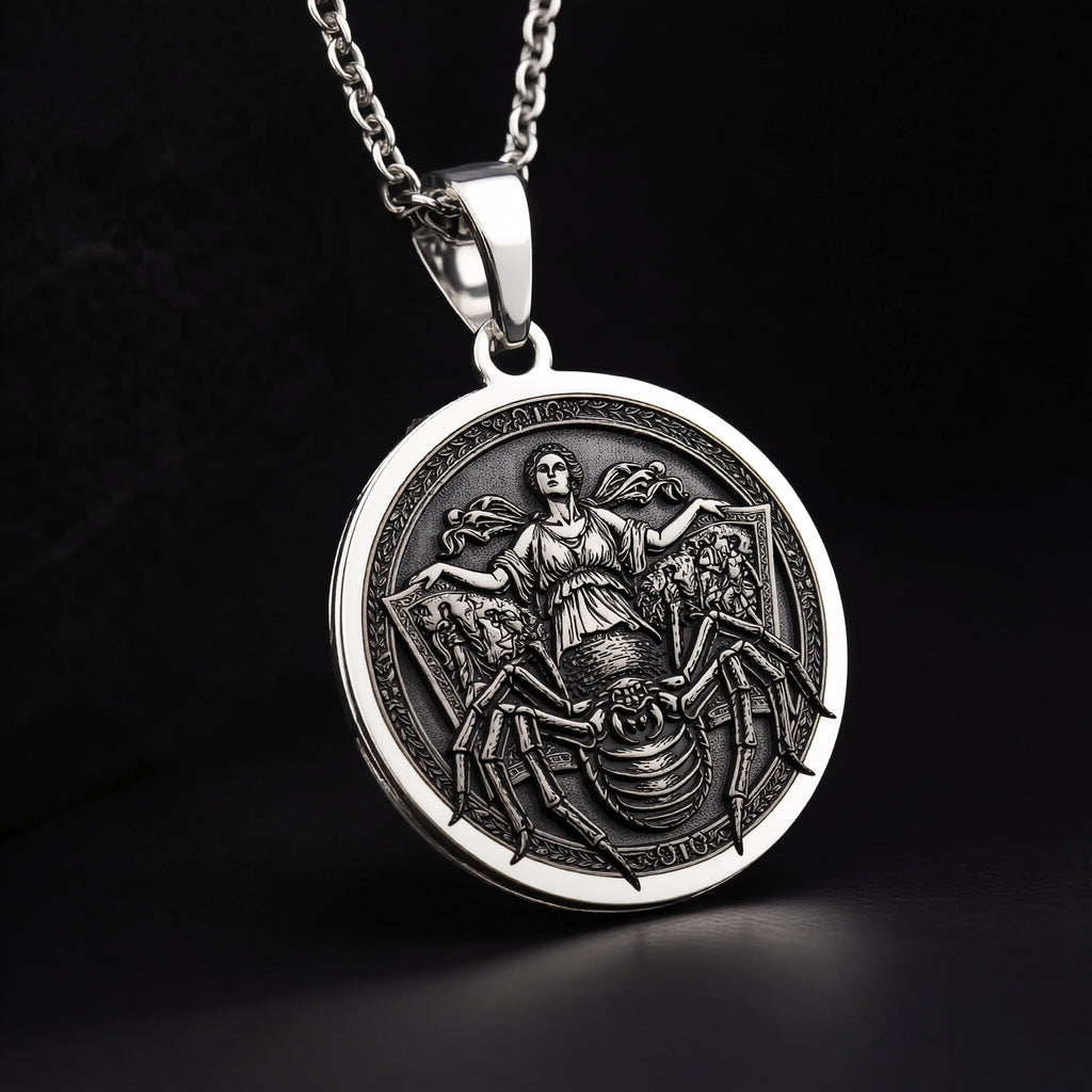 Arachne Spider Necklace: Sterling Silver with arachne necklace silver arachne talisman amulet - View 6