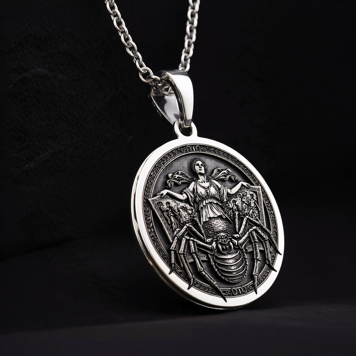 Arachne Spider Necklace: Sterling Silver with arachne necklace silver arachne talisman amulet - View 7