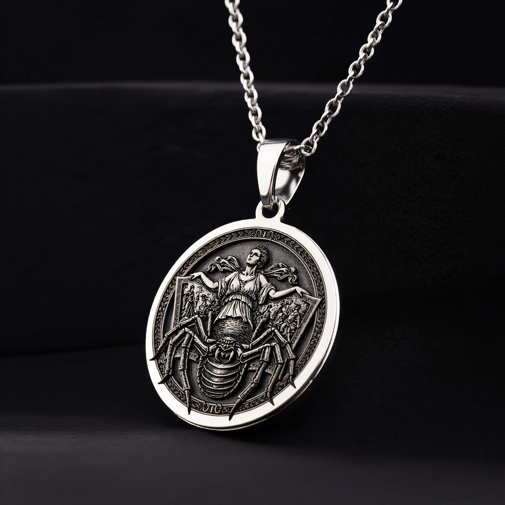 Arachne Spider Necklace: Sterling Silver with arachne necklace silver arachne talisman amulet - View 9