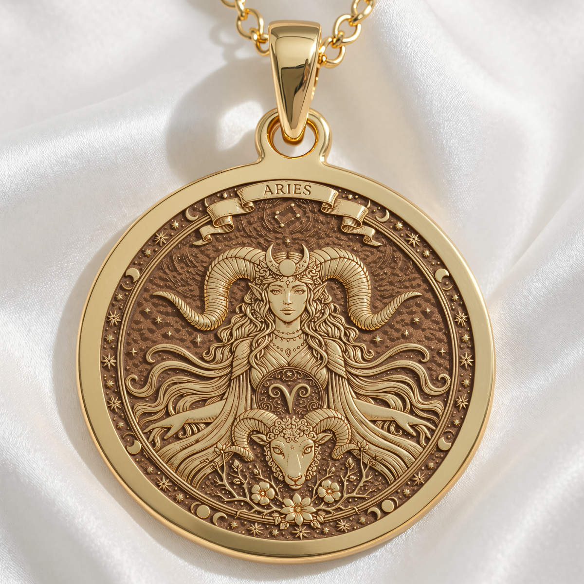 Aries Zodiac Constellation Necklace - 14K Gold Plated