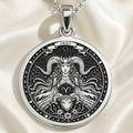 Aries Zodiac Constellation Necklace in 925 Sterling Silver & Plated 18mm — front view — Shop Luminous Luxury Crafts