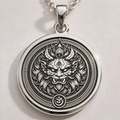 Asura Demon Hindu Pendant - 925 Sterling Silver