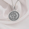 Sterling Silver Shiva Parvati Necklace, Sacred Couple Pendant for spiritual harmony. Ideal for yogis, this Hindu Deity Meditation Jewelry represents love and unity, perfect for meditation-focused couples.