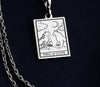 14 K Solid Gold Two of Cups Tarot Card Necklace, Two of Cups Silver Charm Pendant, Tarot Gift For Couple, Gifts for her on Valentine's