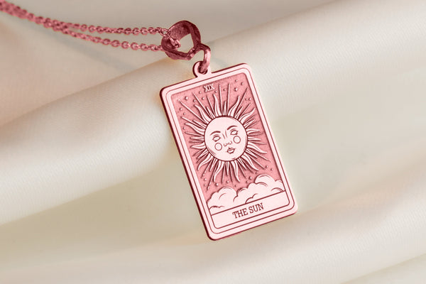 The sun tarot charm necklace - silver the sun tarot