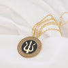 14K Solid Gold Poseidon Necklace, Silver Trident Charm Pendant, Silver Greek God Pendant , Poseidon Charm Necklace, Silver Triskele Pendant