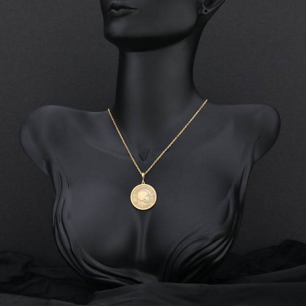 14K Solid Gold Memento Mori Necklace, Silver Memento Mori Necklace, Silver Amor Fati Necklace, Skull Pendant, Silver Amor Fati Pendant