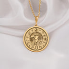 14k Gold Eye of Horus Coin Pendant, mystical ancient Egypt amulet for protection and power, handmade dainty jewelry for women and men, available in gold, silver, and rose gold, disc medallion, perfect gift idea.