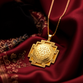 Bagalamukhi Yantra Spiritual Protection Necklace - 14K Solid Gold