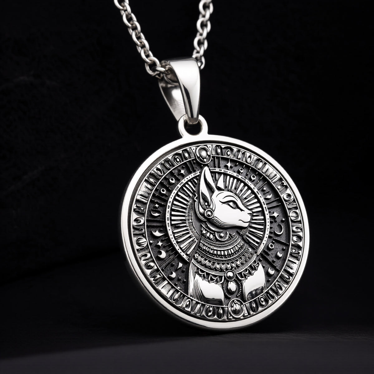 Bastet Pendant - 925 Sterling Silver