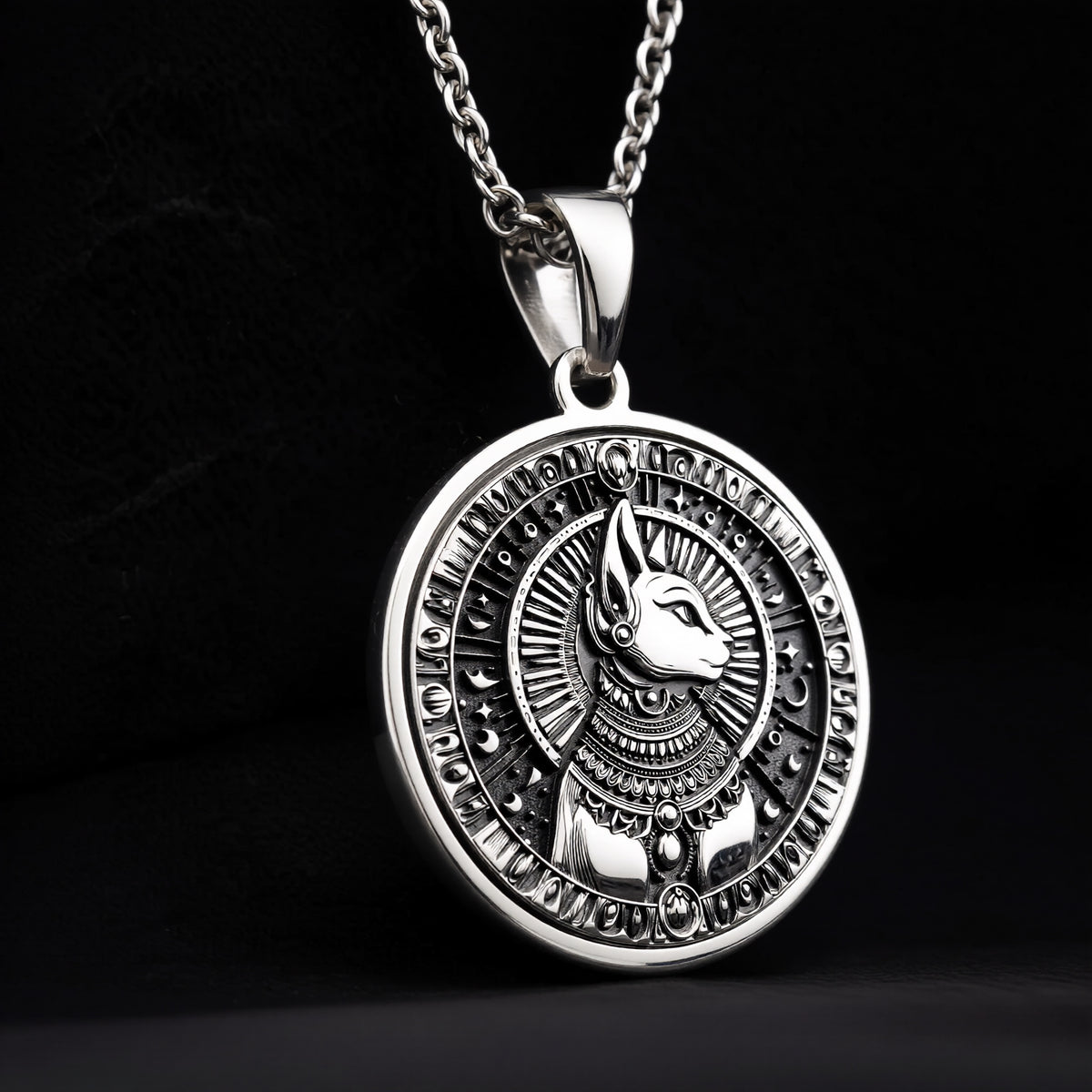 Bastet Pendant - 925 Sterling Silver