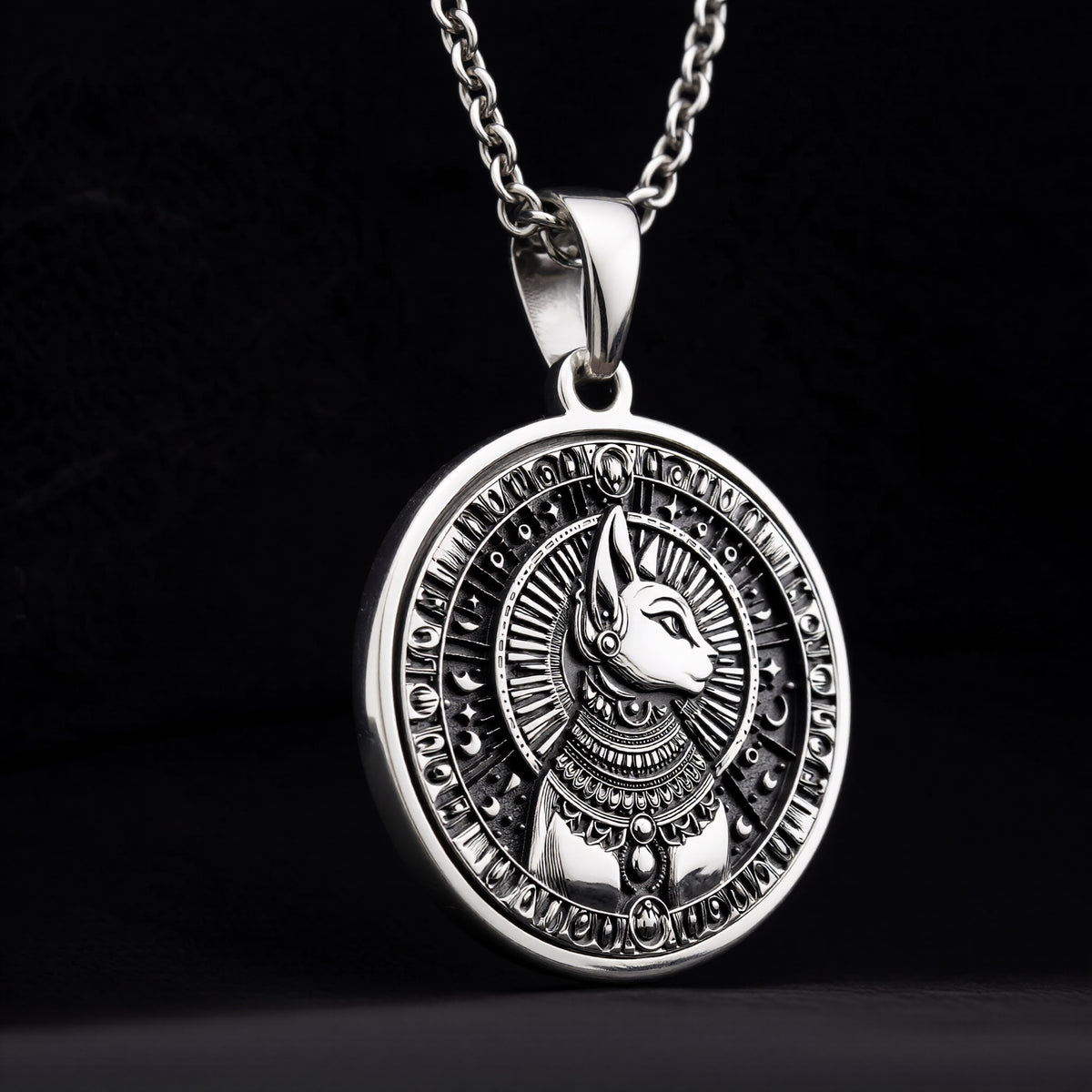 Bastet Pendant - 925 Sterling Silver