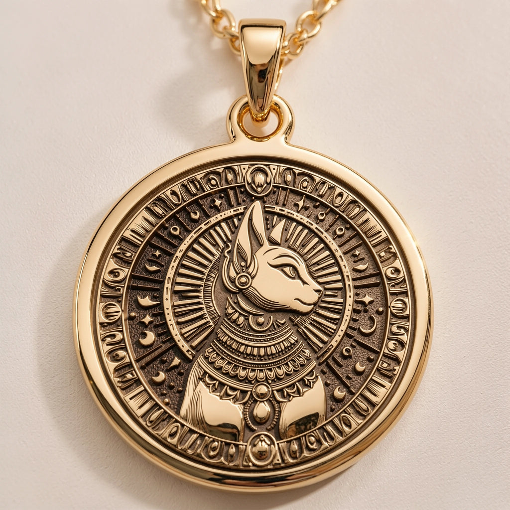 Bastet Pendant | Silver & Plated Options - Egyptian Mythology Protection Amulet - Görsel 1, Ancient Egypt  Charm