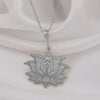 14K Solid Gold Lotus Necklace, Sacred Lotus, Silver Lotus Pendant, Zen Necklace Gold, Minimalist Lotus, Dainty Floral Necklace
