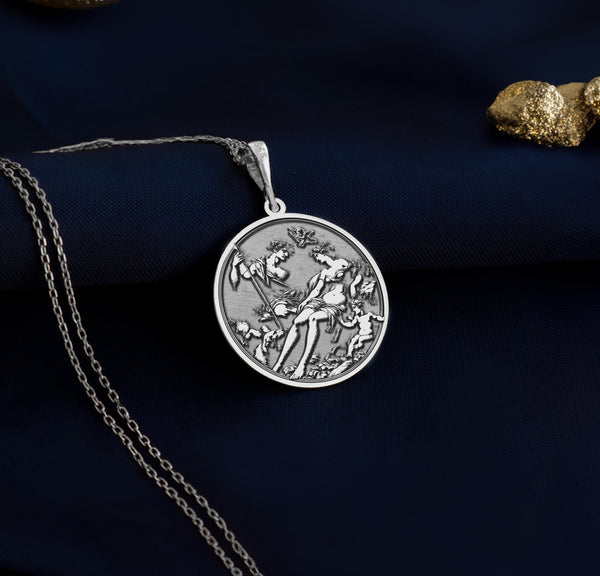 14K Solid Gold Venus and Adonis Necklace, Venus and Adonis silver Pendant, Greek mythology jewelry, Goddess Venus Rose Gold Jewelry