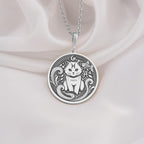 Sterling silver Pisces Zodiac necklace with a detailed cat-themed pendant. Handcrafted astrology jewelry, perfect for women, Pisces birthdays, horoscope lovers, and minimalist personalized gifts.