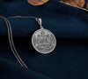 silver Ganga pendant featuring intricate details, symbolizing purity and grace, perfect for devotees and spiritual jewelry lovers.