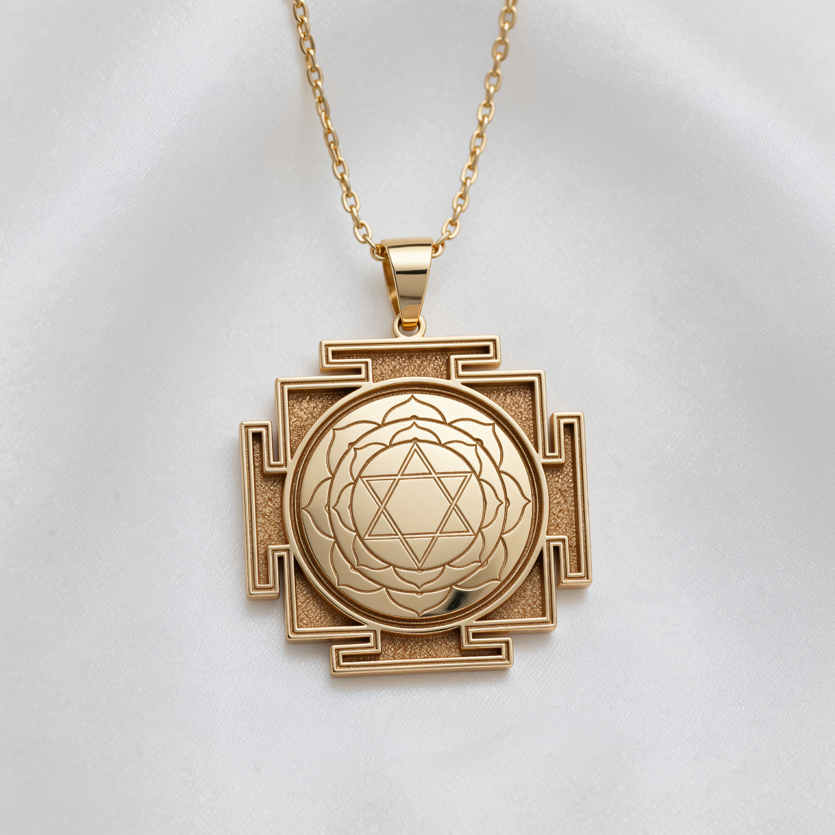 Bhuvaneshwari Yantra Pendant - 14K Gold Plated