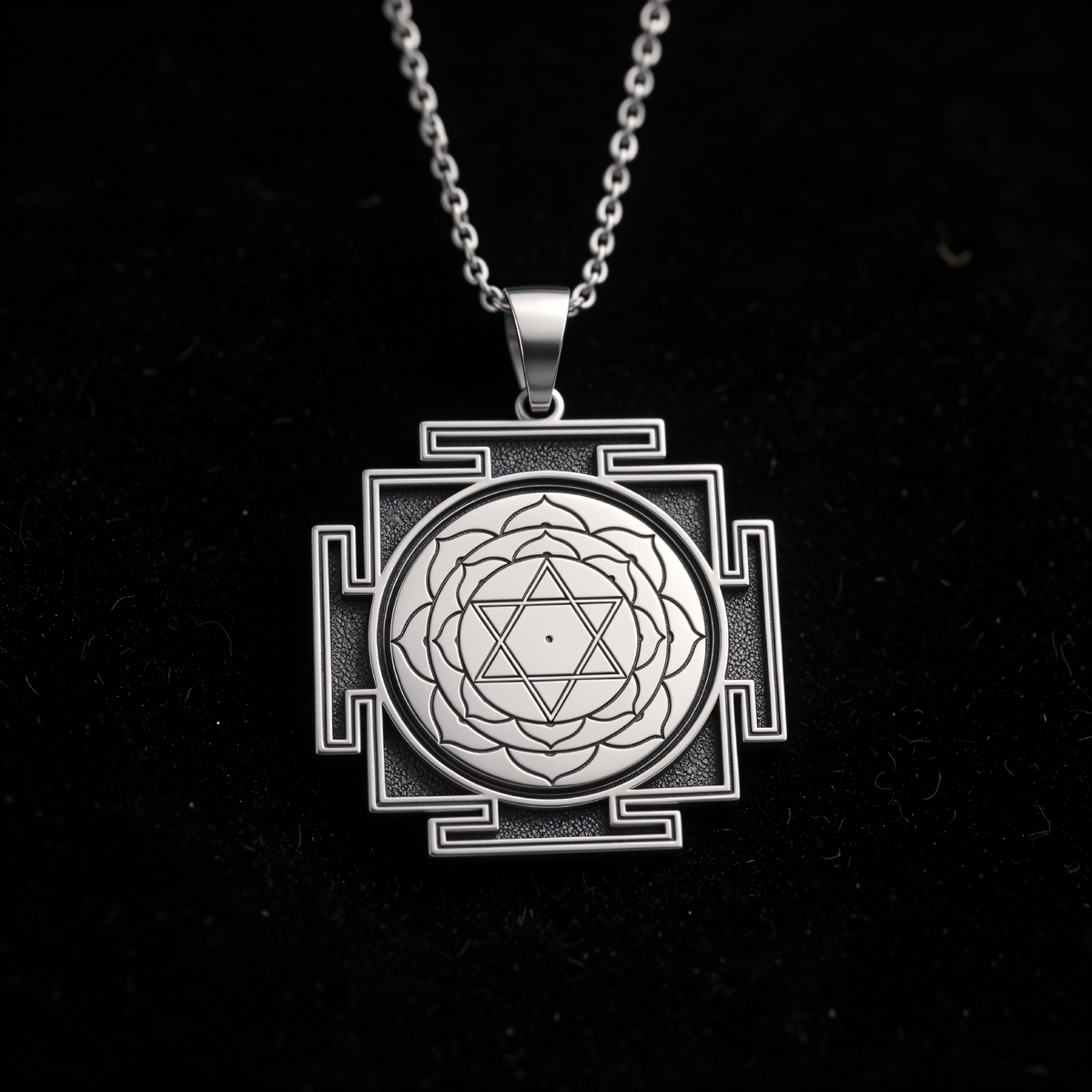 Bhuvaneshwari Yantra Pendant - 925 Sterling Silver