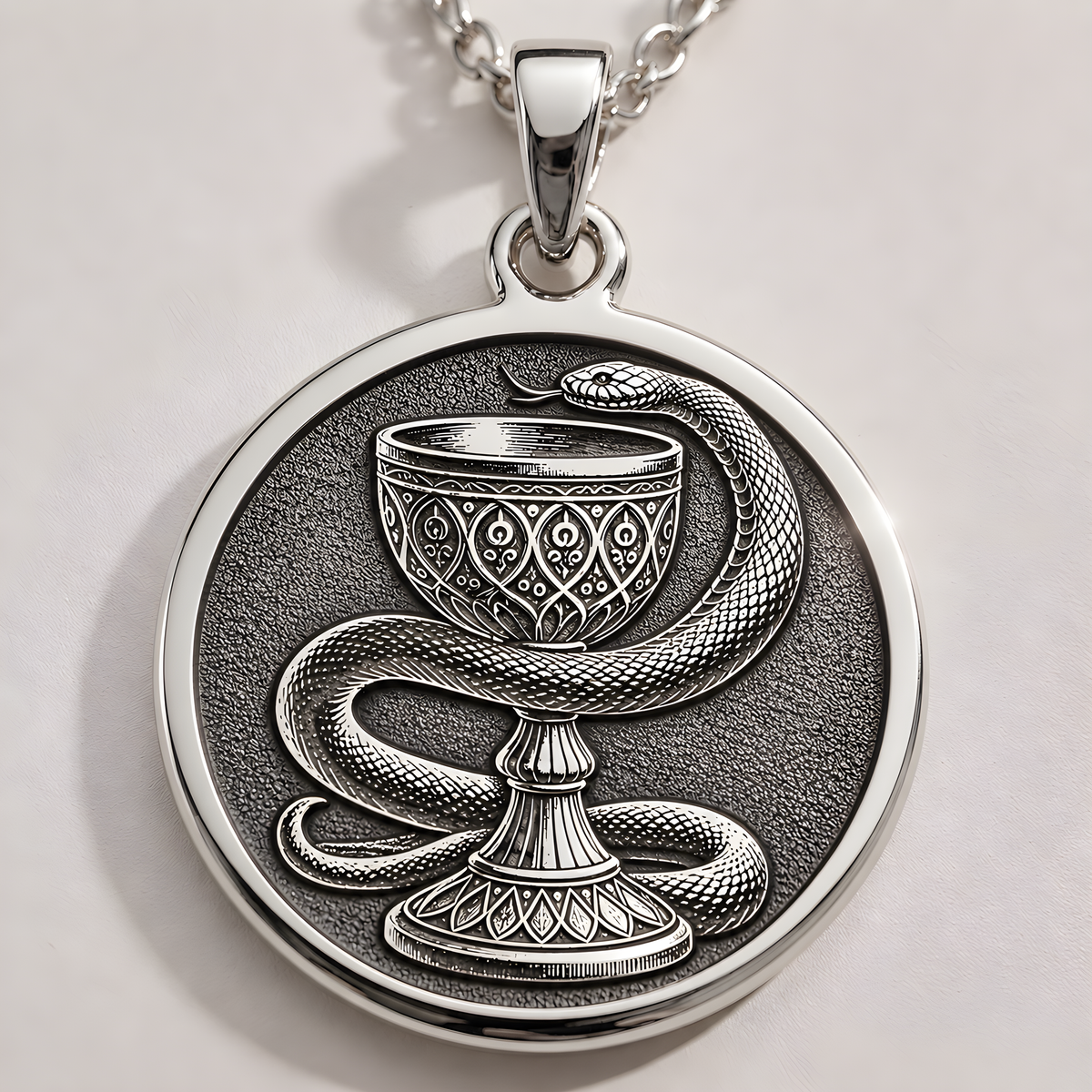 Bowl of Hygieia Necklace - 925 Sterling Silver