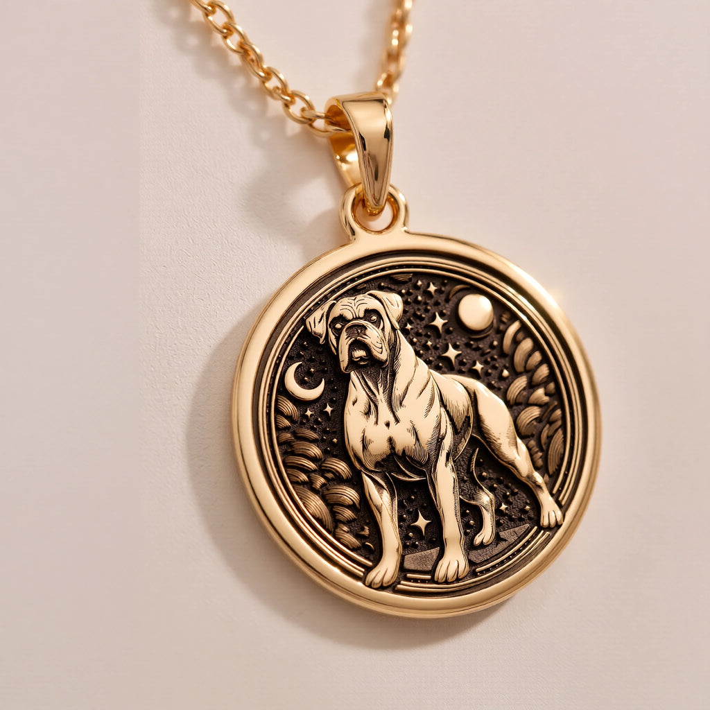 Boxer Dog Medallion Canine Guardian Pendant | Silver & Plated Options - Pet Memorial Spirit Animal - Görsel 2, Boxer dog necklace