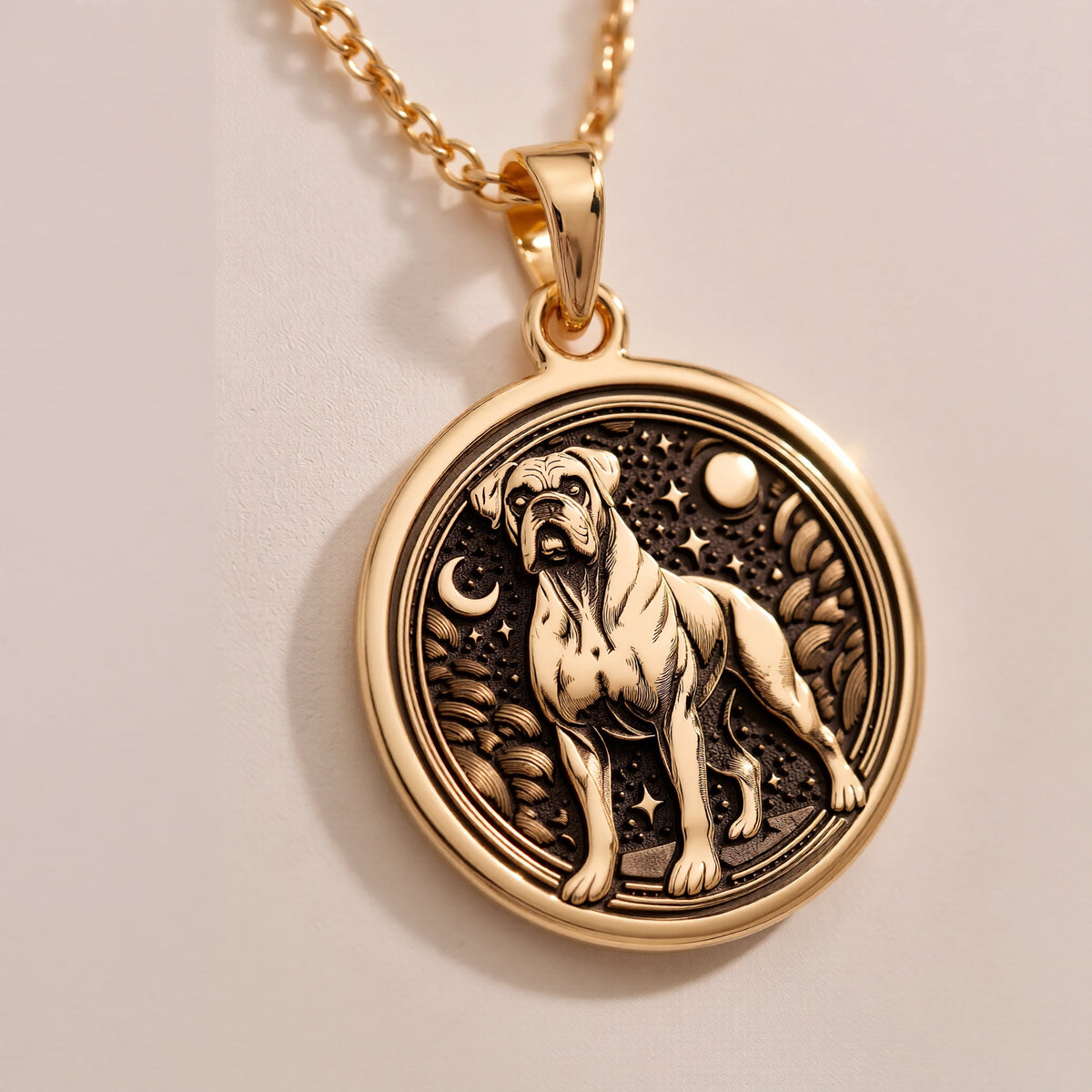 Boxer Dog Medallion Canine Guardian Pendant | Silver & Plated Options - Pet Memorial Spirit Animal - Görsel 2, Boxer dog necklace