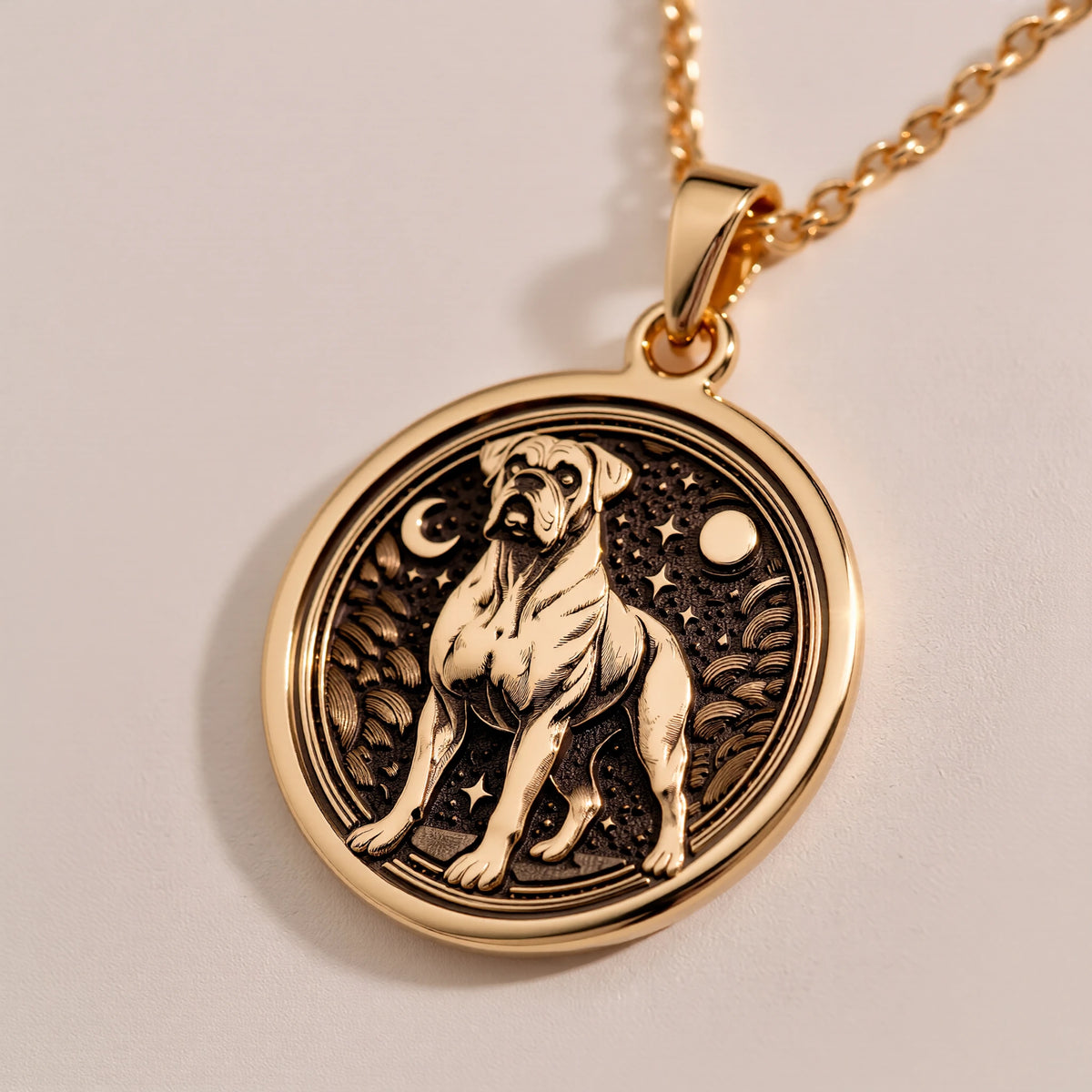 Boxer Dog Medallion Canine Guardian Pendant | Silver & Plated Options - Pet Memorial Spirit Animal - Görsel 3, Boxer dog necklace