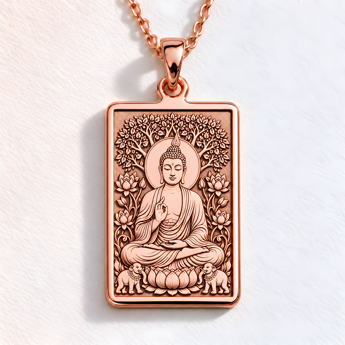 Buddha Meditation Pendant - 14K Rose Gold Plated