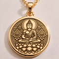 Buddha Necklace: 14K Gold with buddha gold necklace 14k solid zen talisman amulet - View 48
