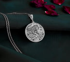 925 Sterling Silver Tiger Pendant Necklace showcasing a tiger and floral motif. A timeless unisex design, perfect as a meaningful gift for birthdays, anniversaries, or those inspired by Chinese Zodiac symbolism.