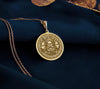 14K Gold Plated Hades Necklace, Greek mythology pendant with Cerberus and Thanatos symbols. Handmade unisex gothic jewelry, ideal as a unique gift for mythology enthusiasts and statement accessory lovers.
