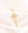 14K Solid Gold Lotus Necklace, Meditation Necklace, Silver Lotus Pendant, Gold Zen Necklace, Floral Design Necklace, Dainty Lotus Necklace