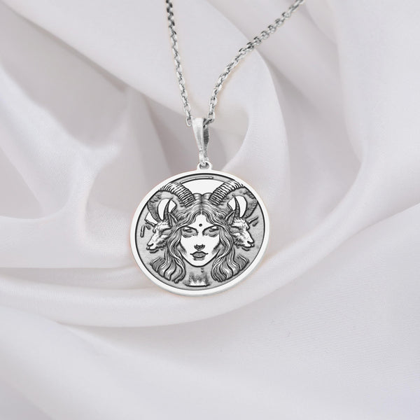 Lilith silver necklace, Silver Lilith pendant, Mythology silver jewelry, Silver Lilith charm, Elegant silver necklace, Symbolic silver pendant, Silver women&#39;s necklace, Luxury Lilith silver jewelry, Unique silver Lilith necklace,