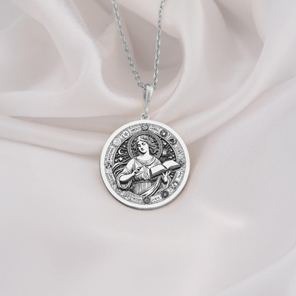 Sterling Silver Mnemosyne Necklace inspired by Greek mythology, symbolizing memory, wisdom, and inspiration. Perfect for thoughtful gifts and timeless style.