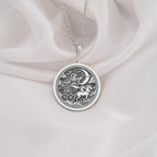 Selene Necklace made in 925 Sterling Silver with a detailed Greek Moon Goddess medallion. Elegant celestial jewelry for mythology enthusiasts and a perfect gift for birthdays, anniversaries, or any special moment.