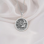 Selene Necklace made in 925 Sterling Silver with a detailed Greek Moon Goddess medallion. Elegant celestial jewelry for mythology enthusiasts and a perfect gift for birthdays, anniversaries, or any special moment.