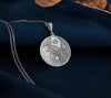 925 Sterling Silver Butterfly Yin Yang Pendant with detailed spiritual design. Handcrafted silver coin charm featuring intricate winged creatures within balance symbol. Meditation jewelry celebrating harmony, transformation and inner peace.
