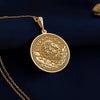 Gold Leo Zodiac coin pendant, Real gold leo disc pendant, Lion Gold Pendant, Lion gold necklace