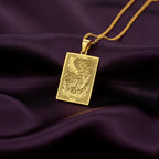 A polished 14K solid gold Bengal Cat medallion. This fine pet jewelry represents the breed's energetic spirit, a perfect cat lover gift.