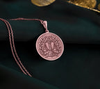 Rose gold-plated Scales of Justice Necklace, personalized with initials or date. Ideal gift for lawyers, symbolizes law, balance, justice, equality. Perfect for law professionals, advocates, and Libra zodiac. Custom jewelry.