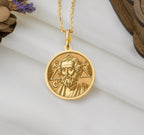 14K Solid Gold Pythagoras Charm Necklace, Pythagoras Silver Pendant, Rose Gold Pythagoras Necklace, Philosophy Jewelry, Pythagoreanism Charm